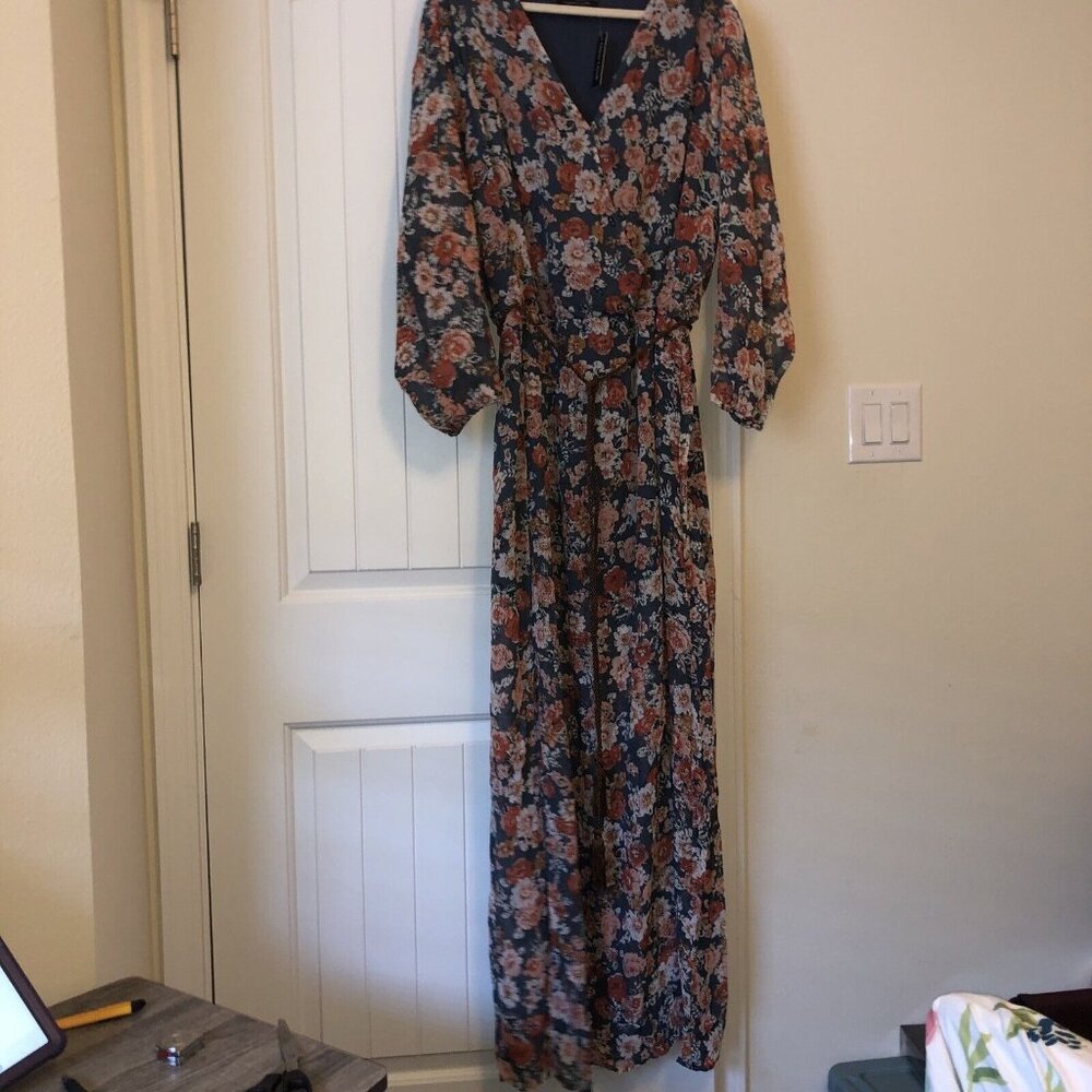 Dress Floral Maxi With A Belt